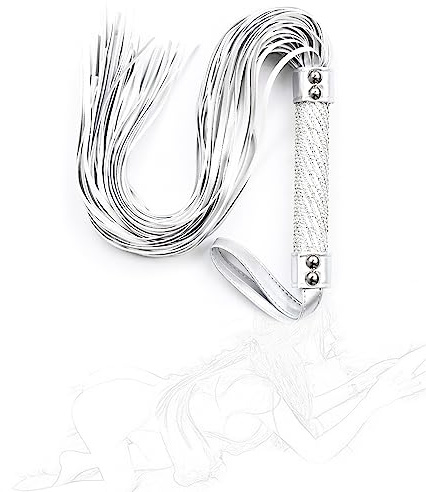 HTdangT Fouet En Cuir Argenté Fouet Fétichiste Fouets BDSM Flogger Accessoires De Jouets Sexuels Érotiques Jeux Sexuels for Adultes Bondage Jeu De Rôle Fouets Sexuels SM Jouet Sexuel