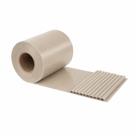 OWIJI Frangivista Balcone Copriringhiera Tortora Recinzione 19 Cm x 35 M 400g/m2 Strisce Privacy Giardino PVC Versatile Impermeabile Antistrappo 25 Clip Protezione Resistente Raggi UV Frangisole
