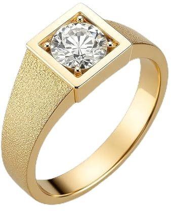 Moissanite Ring Weißgold, Engagement Ring Damen Siegelring mit Moissanit 9K 14K 18K Weißgold