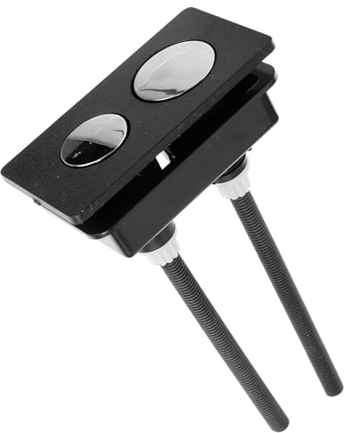 COHEALI Botón Pulsador Rectangular de Abs Alta Dureza para Tanque de Inodoro Negro y Fácil Instalación para Recambio de Cisterna Doble Descarga