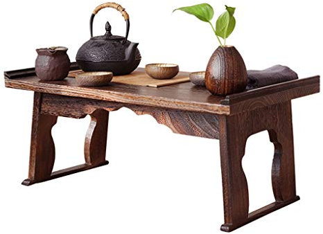 Meng Wei Shop Couchtische Kleiner Couchtisch Aus Massivholz Japanischer Tisch Faltbarer Kleiner Tisch Home Teetisch Laptop-Tisch Studiertisch Zeichentisch (Color : Brown, Size : 60x34x27cm)