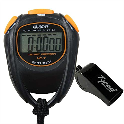 Schütt Stoppuhr HC-7 | Digitale Multifunktions-Stoppuhr mit großem Display | Einfacher Batteriewechsel | Guter Druckpunkt | Hobby, Sport & Freizeit | Spritzwasserfest | Für Kinder geeignet