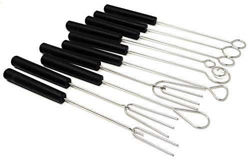 Honbay 10PCS Stainless Steel Chocolate Candy Dipping Forks Fondue Forks for Baking