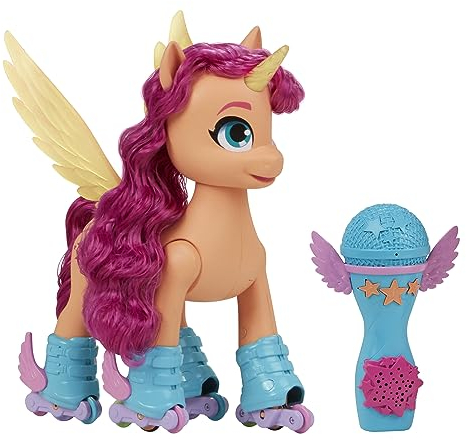 My Little Pony – Eine Neue Generation Sing- und Skatespaß Sunny Starscout, interaktives Pony (22,5 cm), 50 Reaktionen, Licht