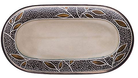 LKYU SaucerEuropean-Style Ceramic Tableware Large Fish Plate Oval Plate Personality Retro Western Plate Household Meal pla-A1
