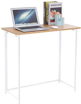 SVITA Schreibtisch Klappbar Schmal Platzsparend Mehrzweck-Computertisch 80x40x76cm Eiche