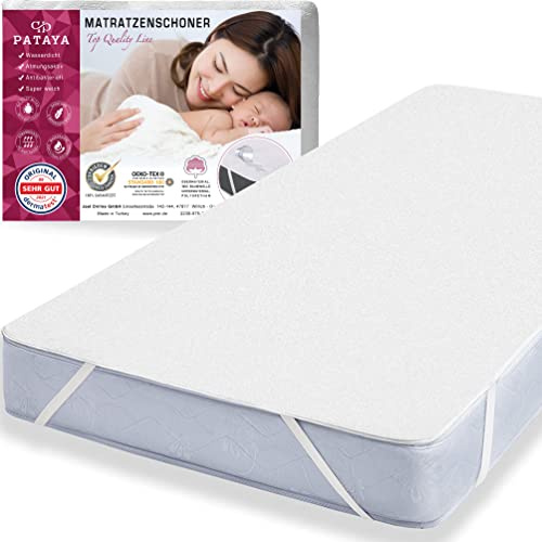 PATAYA Matratzenschoner 160x200 – wasserdichte Matratzenauflage, sowie eine inkontinenzauflage, Matratzenschutz wasserdicht, inkontinenzunterlage waschbar (160x200 cm) White