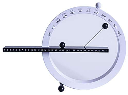 YMXWFC 2022 Tischkalender Kreativer Tischkalender 2022, Magnetischer Ball Perpetueller Kalender-Wandkalender for Wohnzimmer-Zimmer-Schlafzimmer-Ornamente, 9,1 x1 Desktop-Verzierung (Color : White)