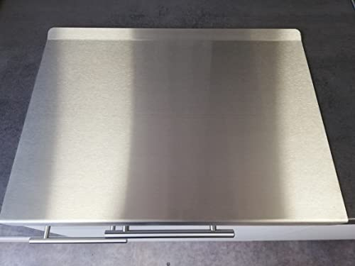 KOCH #68 Hygienisches Edelstahl Schneidebrett 50 x 40cm, 2 Kantungen - Knetbrett, Arbeitsplatte - rostfrei, antibakteriell, satinierte Oberfläche - MADE IN GERMANY - incl. waschbarer Antirutschmatte!