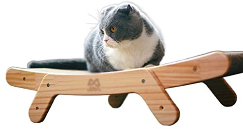 TONGDY 2-in-1-Katzennest, Katzenkratzer aus Pappe for den Innenbereich, grifffest, langlebige Brettpolster, gewölbtes Design, reduzieren den Druck auf die Wirbelsäule (Size : 43 * 10 * 25.5cm)