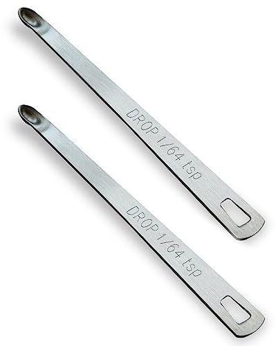 BERYLER 2PCS 1/64 Teaspoon(1/64tsp, 0.083ml, Drop) Single Tiny Measuring Spoon, Small Individual Stainless Steel Measure Spoons Only