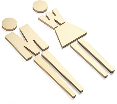 Unisex-Toilettenschild, gebürstetes Aluminium, Toilettenschilder, Männer und Frauen, modernes Badezimmer-Türschild-Dekor (A)