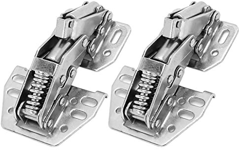 SBTRKT 2 Stück Schranktürscharniere, 90 Grad Nicht gebohrte Schranktür-Hydraulikscharniere, sanft schließende Scharniere, Küchenmöbel-Hardware-Zubehör.