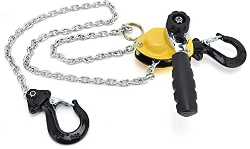 Mini Hebelzug Flaschenzug mit 360-Grad drehbare Haken und 1.5m Kette,Hebelzug Kettenblockaufzug Tragkraft 500kg