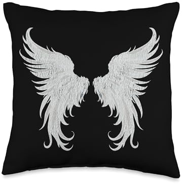 Gothic Angel Wings Fairy Grunge Y2K Fairycore Throw Pillow