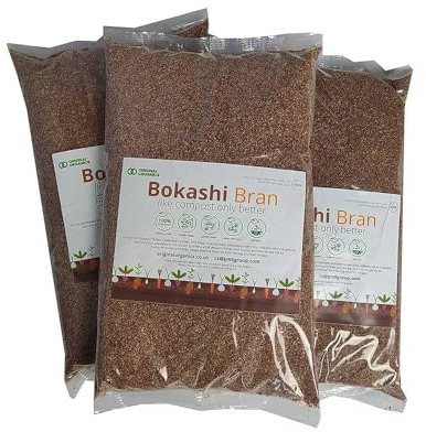 Original Organics Bokashi Kleie-Kompost-Konverter und Bodenverbesserer, angereichert mit effektiven Mikroorganismen, 3 x 1 kg Beutel