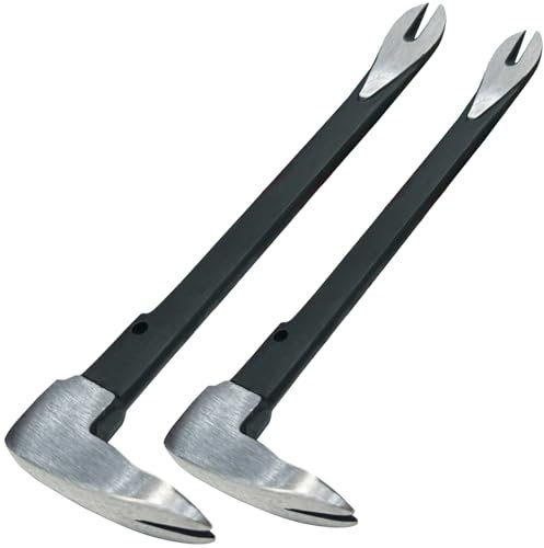 WEDO Brechstangen-Set, 2 Stück, 25,4 cm + 30,5 cm, flache Hebelstange, Nagelabzieher-Set, Hartstahl, Krallenentferner, Krallenentferner, Allzweck-Krallenwerkzeug für Hausumbau, Holzbearbeitung