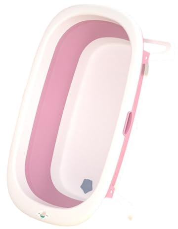 SolarBliss Multi-Functional Collapsible Pet Bathtub with Drainage Hole,Portable Indoor Outdoor Folding Small Pets Bathtub for Puppy Small Dogs Cats,Pink-83x50x23cm