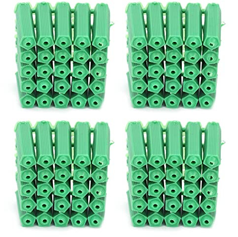 Otros Accesorios de Hardware para el Hogar Tapón de Pared de Plástico 100 Piezas M6 Fuerza de Anclaje Fuerte Resistencia Al Impacto Ampliamente Utilizado en Gabinetes y