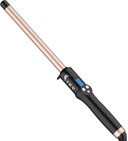 3/4 Inch Curling Wand for Long Hair,Long Barrel Curling Iron Wand for Beach Waves,Dual Voltage Hair Curling Iron Ceramic Thin Barrel