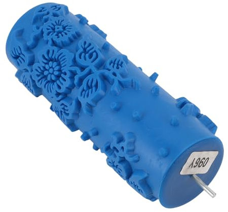 Muster-Farbroller, Gummikunst-Texturwalze, Rund Waschbar Wiederverwendbar Dekorative Prägewalze Hervorragende Deckkraft Einzigartiges Strukturmuster, DIY-Heimdekoration (096J)