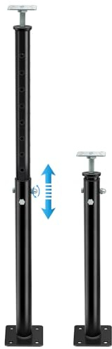 Yaocom 2 Pack Winter Adjustable Floor Jack Post Basement House Floor Jack Steel Support Jacks Post Pole for Porch Roof Deck Heavy Load Areas, 23.23-43.31 Adjustable Height, Black