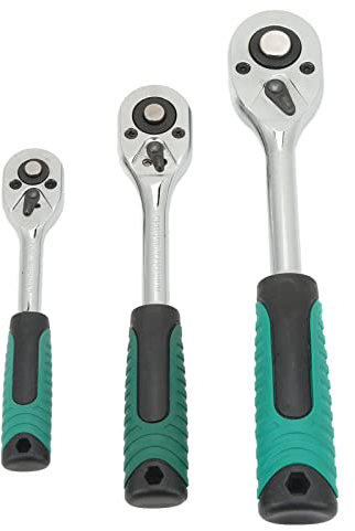 MotorMinds 3PCS 24 Zahn Ratschenschlüssel 3/8 Zoll Metallantrieb Steckschlüssel für Autoreparaturwerkzeug