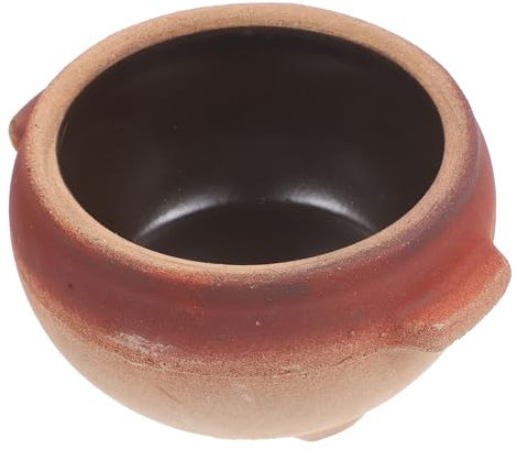 ABOOFAN Cazuela de Barro Resistente al Calor Diseño Multifuncional y Superficie Lisa sin Tapa Capacidad 700ml para Cocinar Fideos de Arroz Adecuado para Cocina en Casa