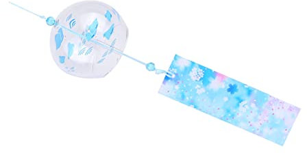 PHENOFICE Japanisches Glas Windspiel Mit Klarem Klang Zarte Garten Patio-deko Zum Aufhängen Stilvolle Vielseitige Windglocke Für Wohnzimmer Büro Und Fahrzeug Handgefertigte Glasornament
