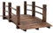 Outsunny Puente de Jardín Puente de Madera con Barandilla Puente para Estanque Carga 181 kg Puente Decorativo para Patio 152,5x67x48 cm Madera Carbonizada