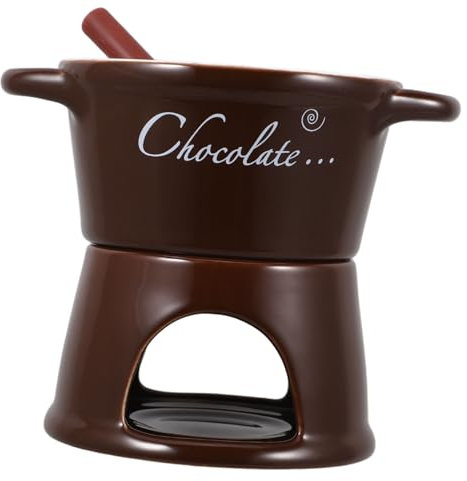 Holibanna Mini-fonduetopf Schokoladentopf Keramik-Fondue-Set Schokoladenfonduebecher Porzellan-schmelztiegel Wärme Für Schokolade Und Käse