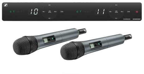 Sennheiser XSW 1-825 DUAL-E Sistema inalámbrico de micrófonos de 2 canales para cantantes y presentadores | Cápsulas de micrófono Evolution, antenas integradas y hasta 10 canales compatibles (508267)