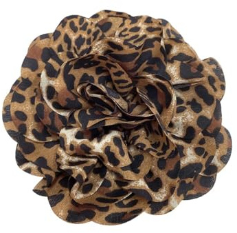 140mm Broche Fleur Léopard En Tissu Grand Pin's Manchette Accessoire Élégant Pour Cheveux Robe De Mariage Soirée Ou Banquet Classique Bijou Main Pour Femme Cadeau Chic Femme Romantique