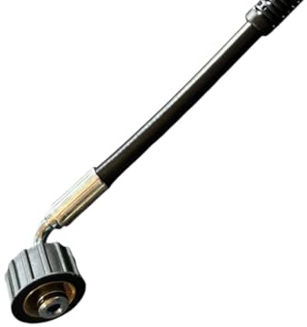 Adaptador de manguera de 90°, ángulo M22 x 1,5, para limpiadores de alta presión Karcher, entre otros, acoplamiento interior y exterior, hasta 160 bar y 40 °C, para agua caliente y fría, longitud 30