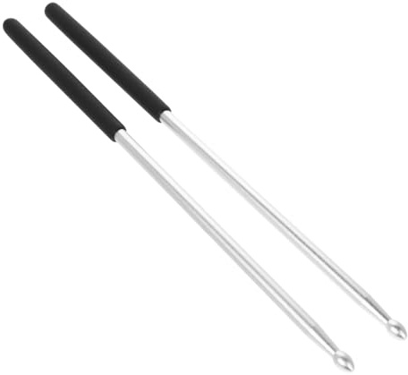 Schlagzeugsticks 1 Paar aus Aluminiumlegierung, Massive 5a Ausführung | Silber, für Akustik und Jazz Drums, Tragbar, Griffig, Robust Verarbeitet