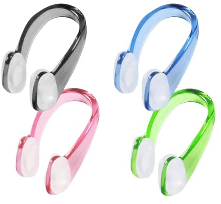 Heyumybit Nose Clips Swimming,4 Pcs Swimming Nose Protector,Swimming Nose Clip Plugs Adult,Silicone Swim Pegs Reusable for Swimming Training Adults Kids and Beginners
