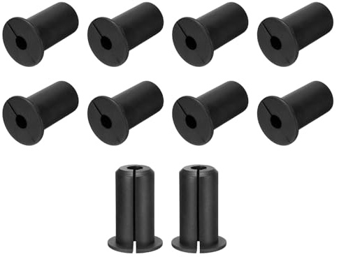 sourcing map 10Pcs Wall Grommets for Cables 3/4 Inch Silicone Cable Wall Bushing Feed Through Cable Routing Kit Accessories Wall Cable Pass Through for Ethernet with 7mm Hole, Black