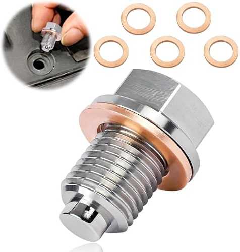 Tornillo de Drenaje Magnético M14x1,5 con Junta: Compatible con la Mayoría de Vehículos, Tornillo de Aceite para Automóvil (Tamaño M14x1.5)