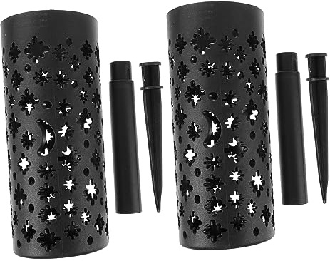 WEKADRIN 2pièces Vase Funéraire Résine Lot pour Fleurs Cimetières Support Creux avec Piques Solide Et Facile à Planter pour Décoration Extérieure Pelouse Et Jardin