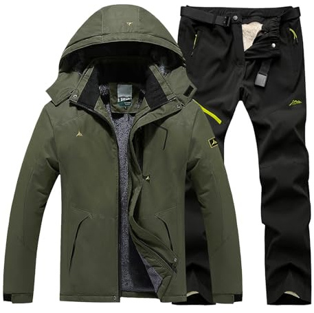 Conjunto de chaqueta y pantalones de esquí para hombre, impermeable, traje de esquí para hombre, 2 piezas, trajes de snowboard de montaña, traje de nieve a la moda, traje de nieve softshell para