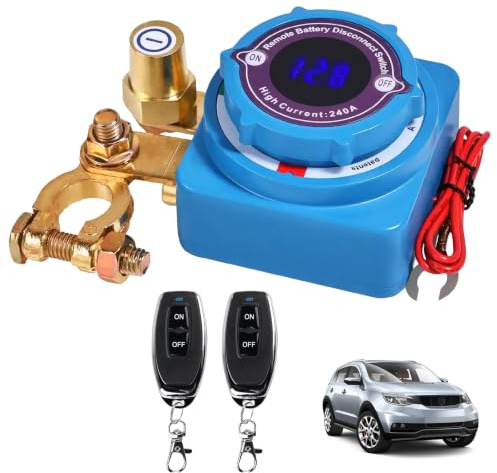 Coupe Circuit Batterie 12V avec Télécommande Coupe-circuit sans fil pour voiture télécommandé Disjoncteur de batterie télécommandé sans fil protection de 12V pour voiture, VR, VTT, camion