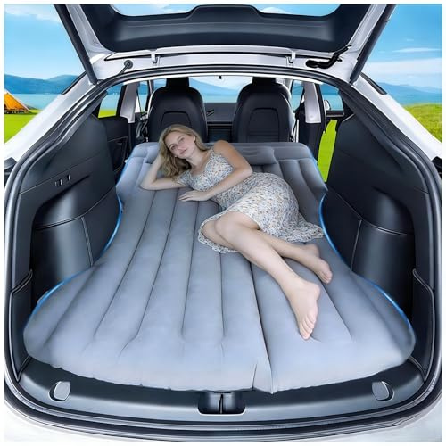 SUV luftmadrass bilsäng, AGEMANY Bärbar Bilmadrass camping billuftmadrass för Tesla Model Y SUV lastbil husbil skåpbil baksäte, bärbar Luftmadrass för bil camping, resor