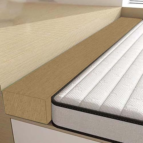 RTSFKFS Pont de Lit et Rallonge de Matelas 90-220cm, Coussin de Remplissage pour Combler l'espace Entre Tête de Lit et Matelas, Mousse 45D Haute Densité, Housse Lavable(Café,90x5x25cm)