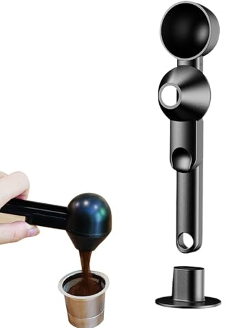Mimoqk Cuchara de café molido, cuchara medidora de precisión, cuchara deslizante, herramienta de porción ajustable para mezclar bebidas, accesorios de café de cocina, cucharas de pie reutilizables