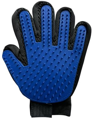 Pet Grooming Gloves for Dogs & Cats – Deshedding Brush Glove for Long & Short Hair, Gentle Massage Mitt, Removes Loose Fur (Blue, Single Left)