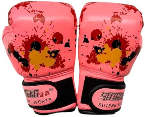 Buxuaaaa Guanti da boxe sportivi per bambini, comodi guanti da combattimento per principianti, guanti da sacco pesante, in pelle PU, combattimento per principianti duraturi, borsa pesante