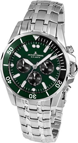 JACQUES LEMANS Herrenuhr Liverpool massiv Edelstahl Chronograph 1-1907Z