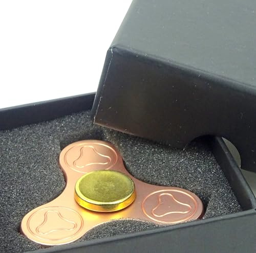 Christmas Concepts® - Metal Tri Round Hand Fidget Spinner - Stress Reducer, Stress Relief, Autismus - Rose Gold und Gold Design