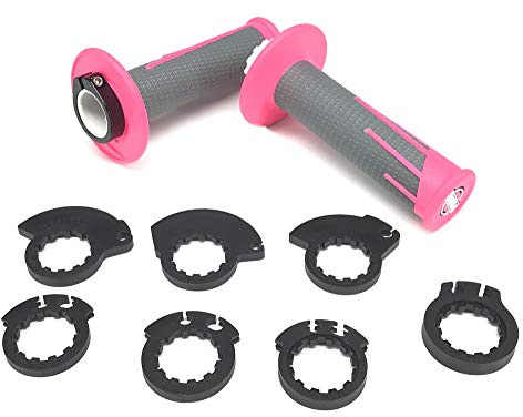 ProTaper Clamp-On Full Diamond Off-Road Motorcycle Hand Grips - Neon Pink/Dark Grey/One Size