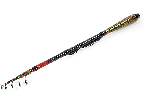 Canna da Pesca Telescopica Canna da Pesca in Mare Retrattile in Fibra di Carbonio Accessorio per Pesca a Mano(180cm)